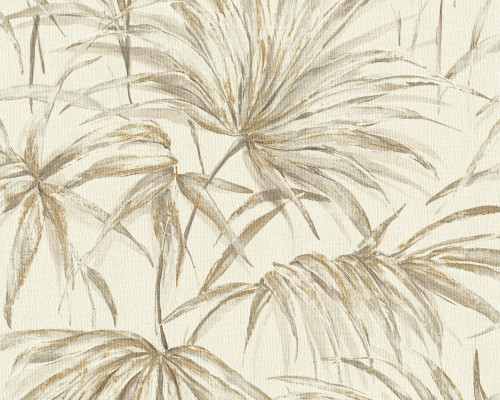RY5251 Beige Palm Leaf Wallpaper