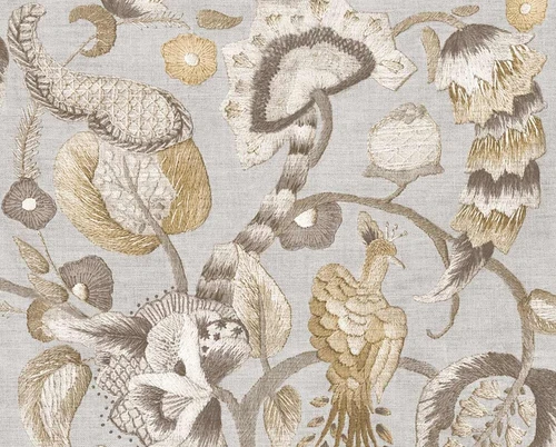 RW75801P Grey Peacock Wallpaper