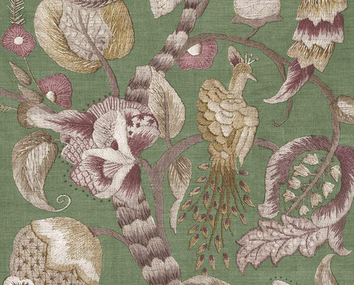 RW75805P Green Peacock Wallpaper