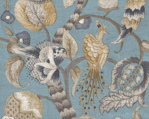 RW75807P Blue Peacock Wallpaper