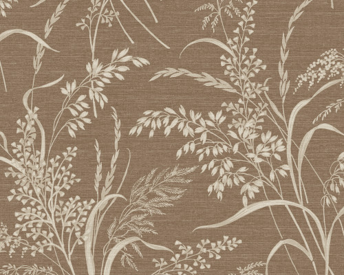 RW7A84304G Brown Meadow Leaf Wallpaper