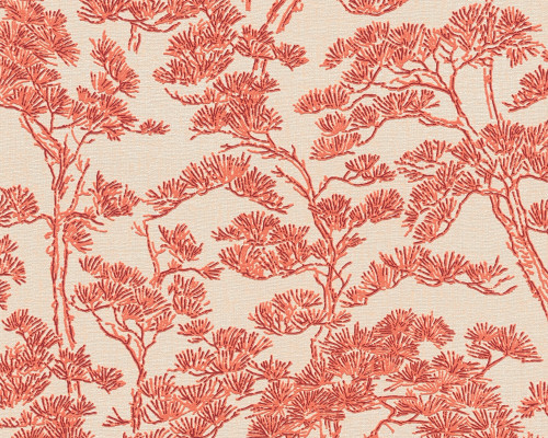 RW7790014A Coral Zen branches Wallpaper
