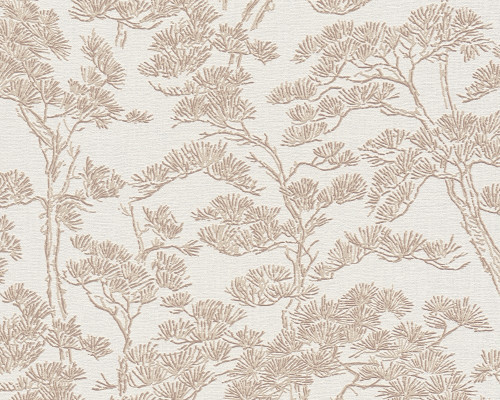 RW7790012A Beige Zen branches Wallpaper