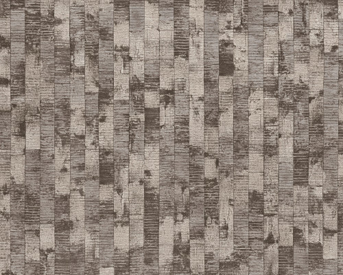RW7790082A Brown & Taupe Reclaimed Wood Effect Wallpaper