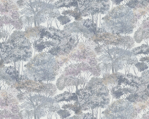RW7792273A Blue/Grey Woodland Tree Wallpaper