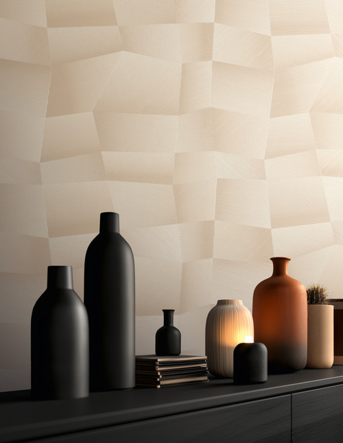 RW7791974A Cream Geometric Wallpaper