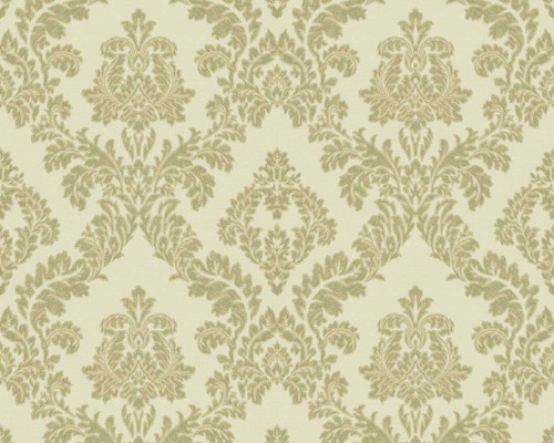RW97745P Lime Green Damask Wallpaper