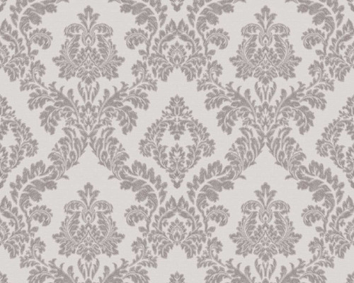 RW97748P Grey Damask Wallpaper