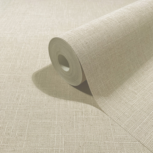 RW735746M Cream Linen Effect Wallpaper