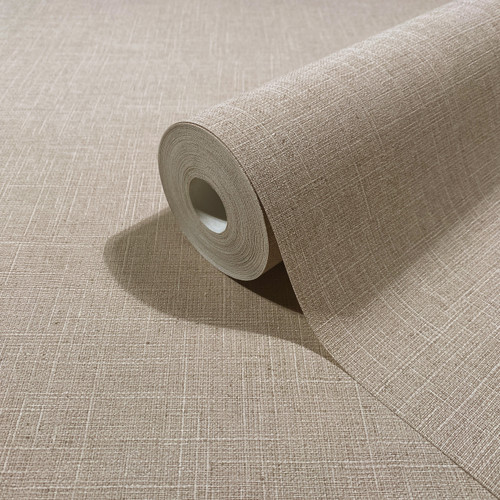 RW735762M Beige Linen Effect Wallpaper