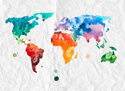 Colourful world  map 2 Mural