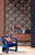 RW75816P Petrol Blue Palm Leaf Wallpaper