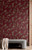 RW97704P Burgundy Botanical Motif Wallpaper