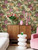 RW97718P Green and Pink Floral Wallpaper