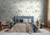RW5396921A Repeatable Green and Blue Leaf Mural