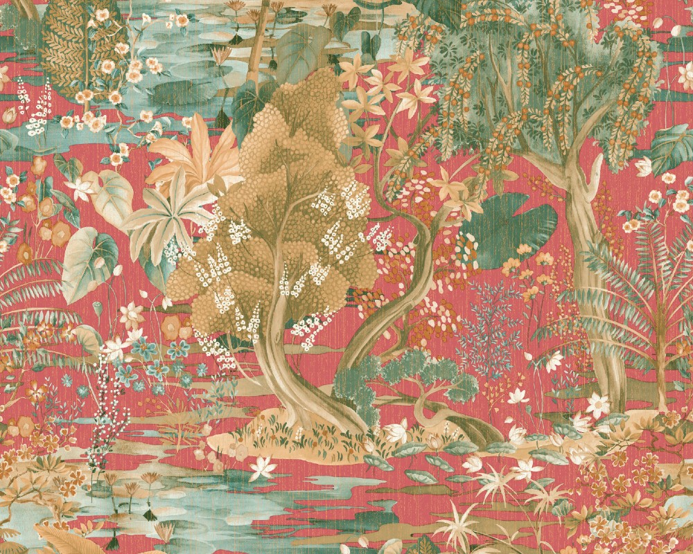 red oriental wallpaper