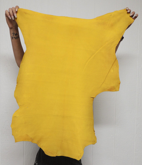 Buckskin Leather - Grain - Gold - 2.0-2.5 oz. - 4.75 Square Feet (Hide #3-53)