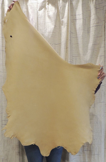 Large BRAINTAN BUCKSKIN Leather hide for Native American Regalia Buckskin Clothing Pipe Bags Flute Bags Lacing Pouches Costumes Taxidermy Antler Mounts 1-23