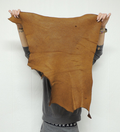 7-8 oz. Full Grain MOOSE Leather Hide for Native American SASS Cowboy Crafts Moccasins Buckskins LARP  SCA Cosplay Costumes  mpc-1