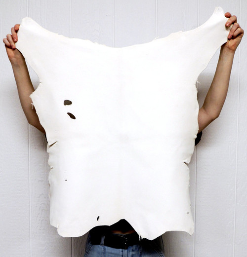 WHITE OIL TANNED BUCKSKIN Leather Hide for Native Crafts Clothing Bags Costumes LARP SCA Cosplay Bags Dolls Fabric 2-26