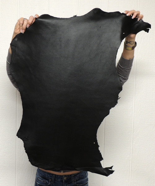 Soft Sheepskin Leather Hide- Full Grain - Black - 2-3 oz. - 3.5 Square Feet (Hide #1-11)