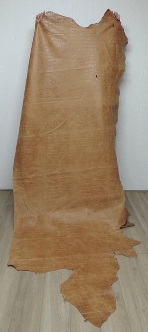 GATOR PRINT Cowhide Leather for Handbags Journal Covers Clothing Upholstery Crafts Inlays 5-48