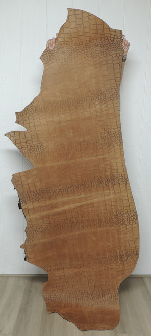 GATOR PRINT Cowhide Leather for Handbags Journal Covers Clothing Upholstery Crafts Inlays 5-32