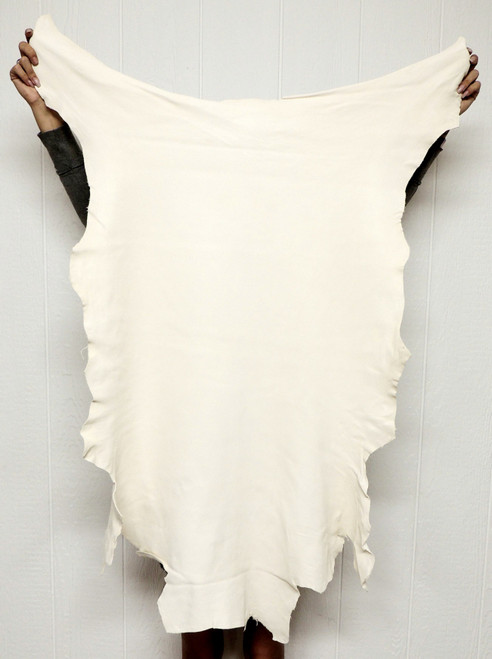 LARGE 9-10SF WHITE OIL TANNED Buckskin Leather Hide for Native American SCA SASS LARP Crafts Regalia Buckskin Clothing Pipe Flute Bags Costumes Purses