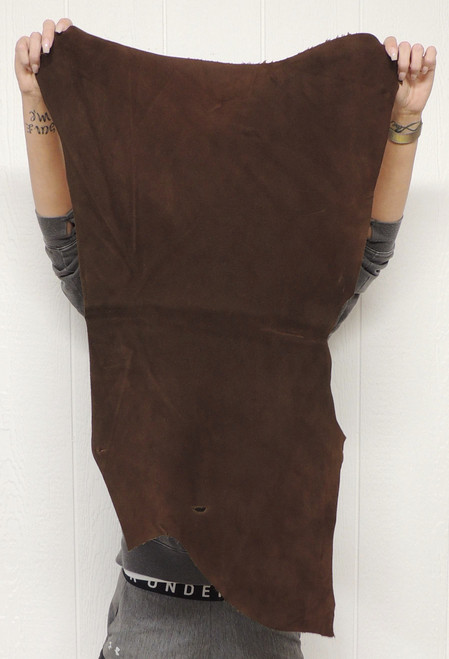 5-6 oz. CHOCOLATE DEERSKIN Leather Hide for Native American SASS Western Crafts Buckskins Cosplay LARP Costumes Laces Medicine Bags Taxidermy Deer Antler Mounts 2-3