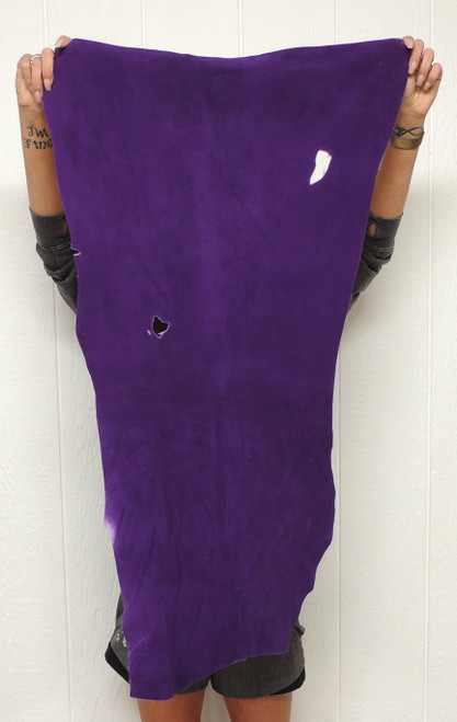 PURPLE DEERSKIN Leather Hide for Native American Crafts Buckskins Cosplay LARP Costumes Laces Medicine Bags  1-2