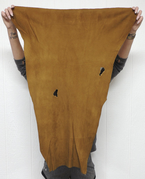 TOBACCO DEERSKIN Leather Hide for Native American Crafts Buckskins Cosplay LARP Costumes Laces Medicine Bags 1-22