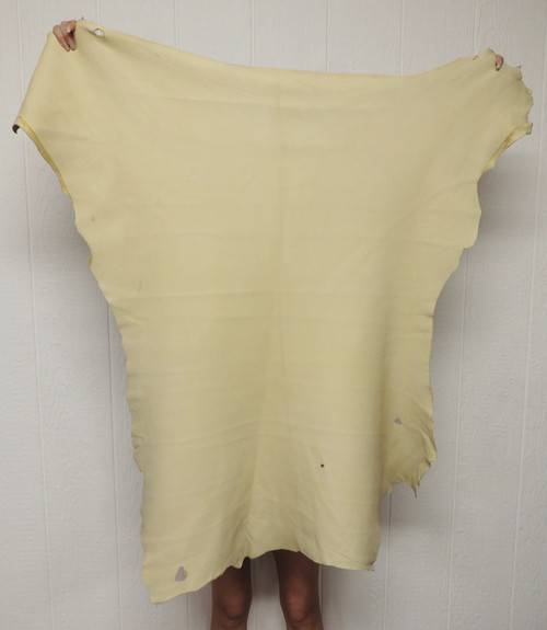 9.75 SF   XL CREAM Buckskin Leather Hide for Native American SCA SASS LARP Crafts Regalia Leather Laces Cosplay Costumes Bags Antler Mounts Taxidermy  1-4