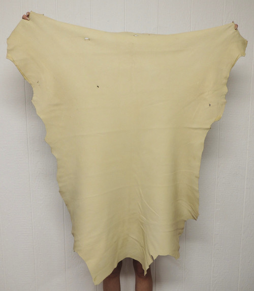 10.75 SF   XL CREAM Buckskin Leather Hide for Native American SCA SASS LARP Crafts Regalia Leather Laces Cosplay Costumes Bags Antler Mounts Taxidermy  1-5