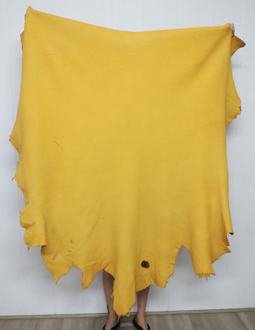 5-6 oz. Full Grain GOLD ELK Leather Hide for Native American Crafts Buckskin Regalia Clothing Moccasins Bags Leather Laces Cosplay 1-16