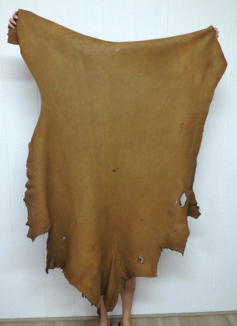 4-5 oz. Full Grain SADDLE ELK Leather Hide for Native American Crafts Buckskin Regalia Clothing Moccasins Bags Leather Laces Cosplay 1-17