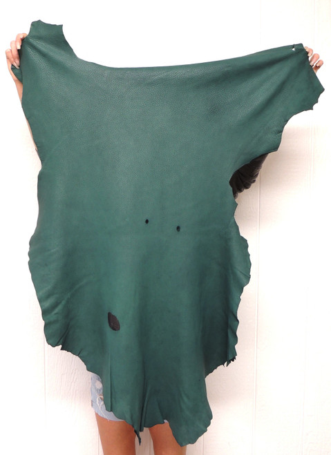 Full Grain TEAL DEERSKIN Leather Hide for Native American Crafts Buckskin Clothing Bags SASS SCA Cosplay LARP Costumes Laces Taxidermy  7-31