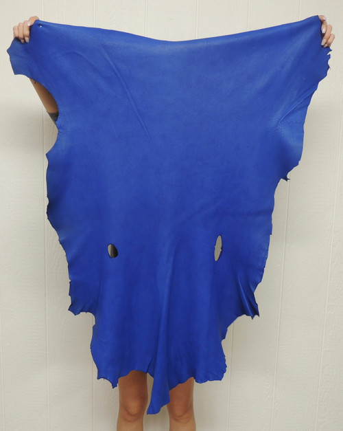 Deerskin Leather - Full Grain - Blue - 2-3 oz. - 9.0 Square Feet  (Hide #7-33)
