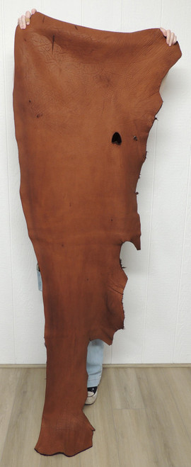 Buffalo Leather - Full Grain - Alder Brown - 6-7 oz. - 12.75 Square Feet (Hide #1-156)