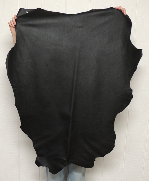 Sheepskin Leather - Full Grain/Crackle Finish - Black - 2-2.5 oz. - 11.0 Square Feet (Hide #1-23)