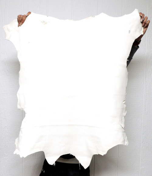 Buckskin Leather - Full Grain - White- 2.25-3.25 oz. - 6.5 Square Feet (Hide #1-79)