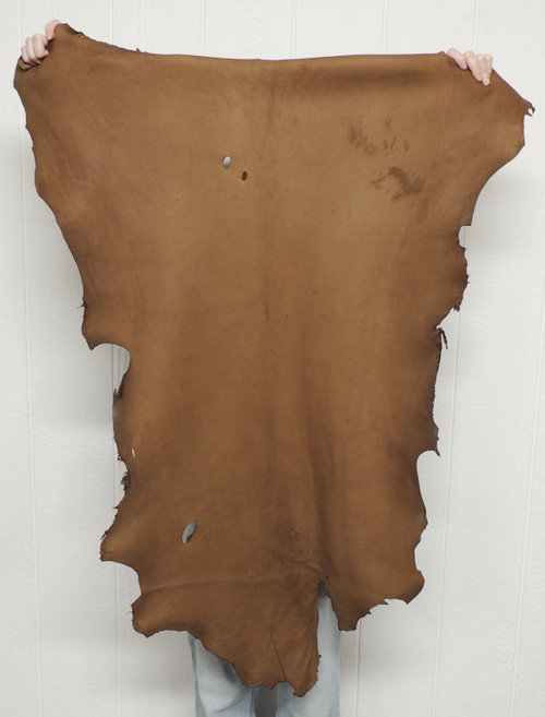 Deerskin Leather - Full Grain - Saddle - 3-4 oz. - 9.5 Square Feet  (Hide #sdeer2-13)
