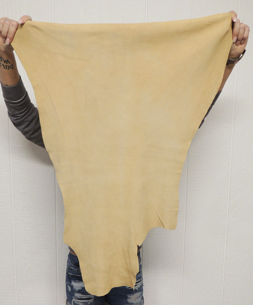 Deerskin Leather - Suede Split - Braintan - 2-3 oz. - 3.5 Square Feet  (Hide #7-55)