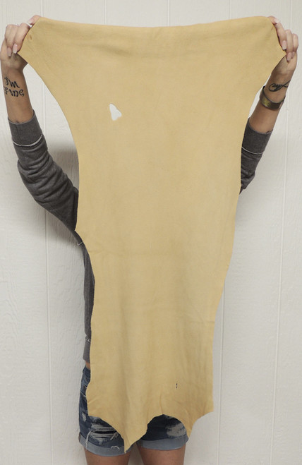 Deerskin Leather - Suede Split - Braintan - 2-3 oz. - 3.75 Square Feet  (Hide #7-50)