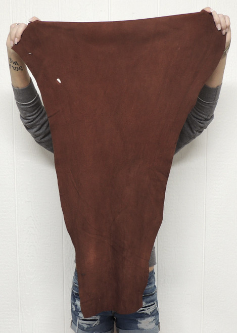 Deerskin Leather - Split Suede - Whiskey Brown - 2-3 oz. - 3.75 Square Feet  (Hide #7-11)