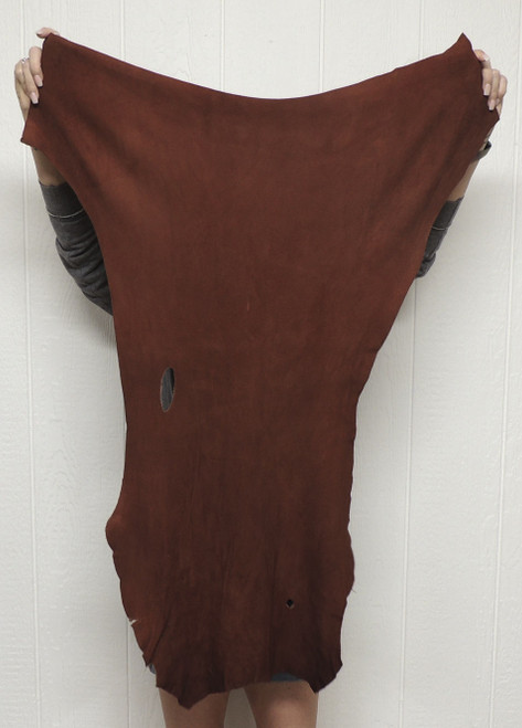Deerskin Leather - Split Suede - Whiskey Brown - 2-3 oz. - 6.0 Square Feet  (Hide #7-20)