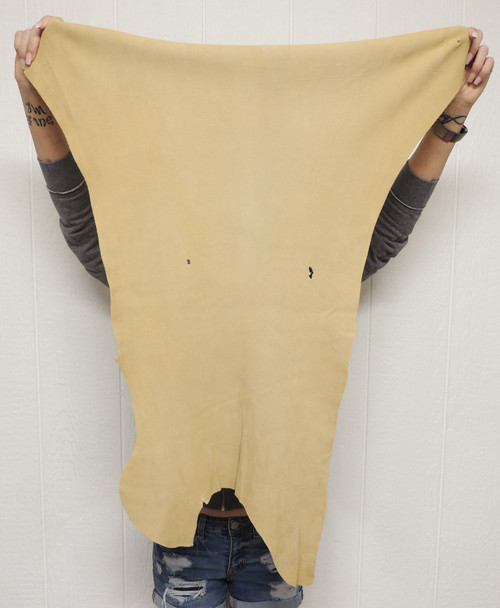Deerskin Leather - Suede Split - Braintan - 2-3 oz. - 4.5 Square Feet  (Hide #7-38)