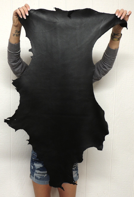 Soft Sheepskin Leather Hide- Full Grain - Black - 2-3 oz. - 3.75 Square Feet (Hide #1-7)