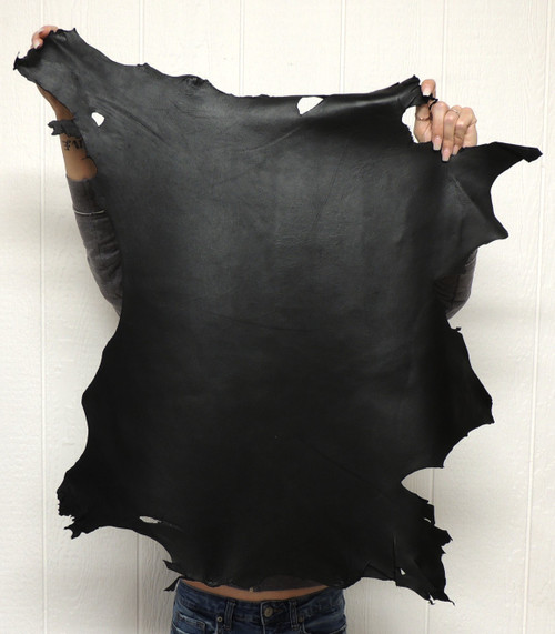 Soft Sheepskin Leather Hide- Full Grain - Black - 2-3 oz. - 4.25 Square Feet (Hide #1-29)