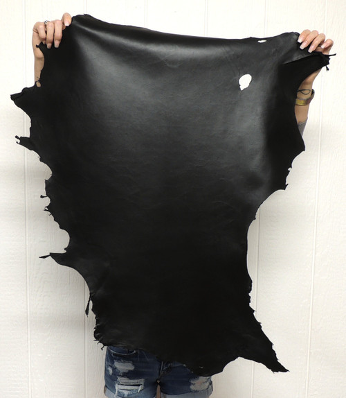 Soft Sheepskin Leather Hide- Full Grain - Black - 2-3 oz. - 5.0 Square Feet (Hide #1-20)