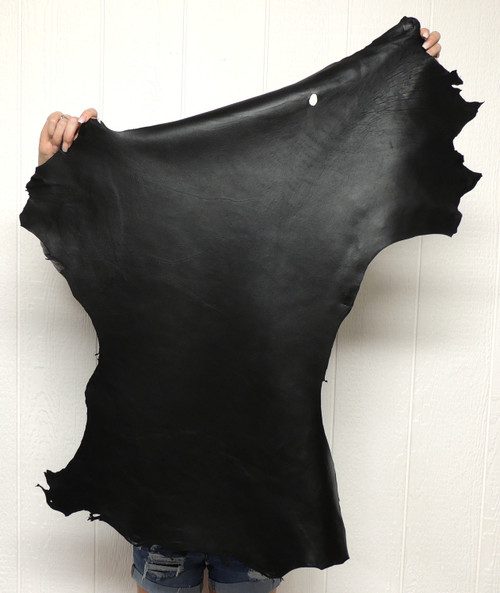 Soft Sheepskin Leather Hide- Full Grain - Black - 2-3 oz. - 5.5 Square Feet (Hide #1-28)